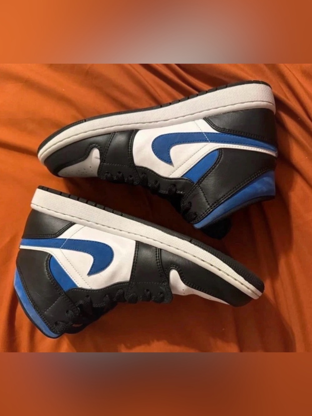 Nike Air Jordan 1 Mid White, Black Racer Blue sneakers size 9